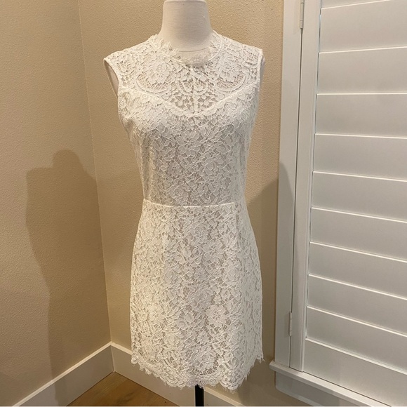IRO Dress White Lace Open Back Short Sleeveless Size 36 Or 4 - Picture 1 of 9
